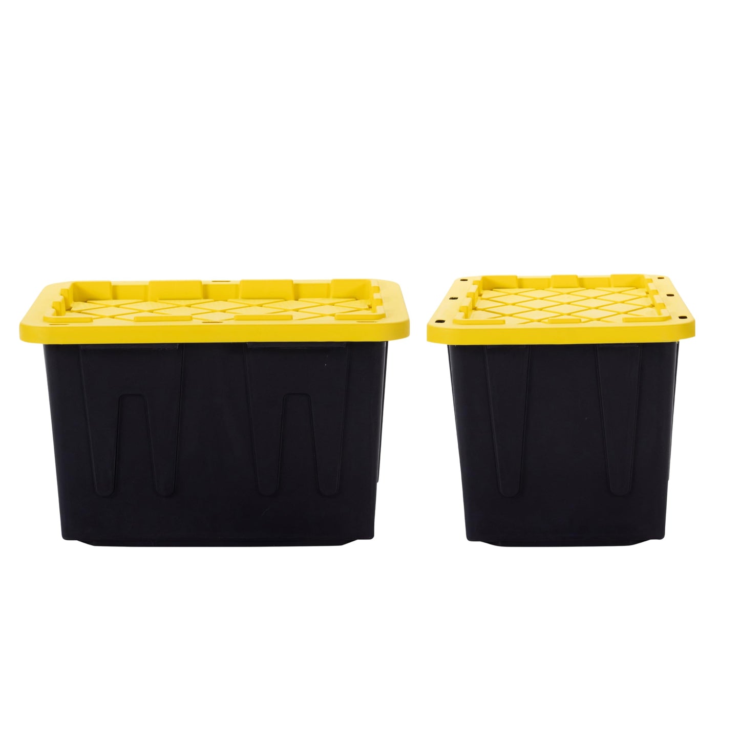 Plastic 23-Gallon Storage Tote with Lockable Lid, Stackable Tough Regular-Duty Bin for Garage