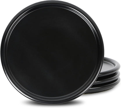 Stone Lain Eden 4-Piece Salad Plate Set Stoneware, Black