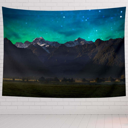 Mountain Tapestry For Bedroom Mount Cook And Lake Matheson New Zealand With Milky Way Tapestries Wall Hanging For Living Room Dorm Office 80×60 In