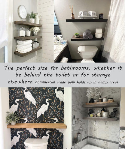 joelsantiques 36 Inch Wooden Floating Shelves for Wall - 36x6x2 in - Made of Natural Wood - Long Heavy Duty Rustic Wall Shelves for Bedroom - Perfect for Living Room, Kitchen - Black