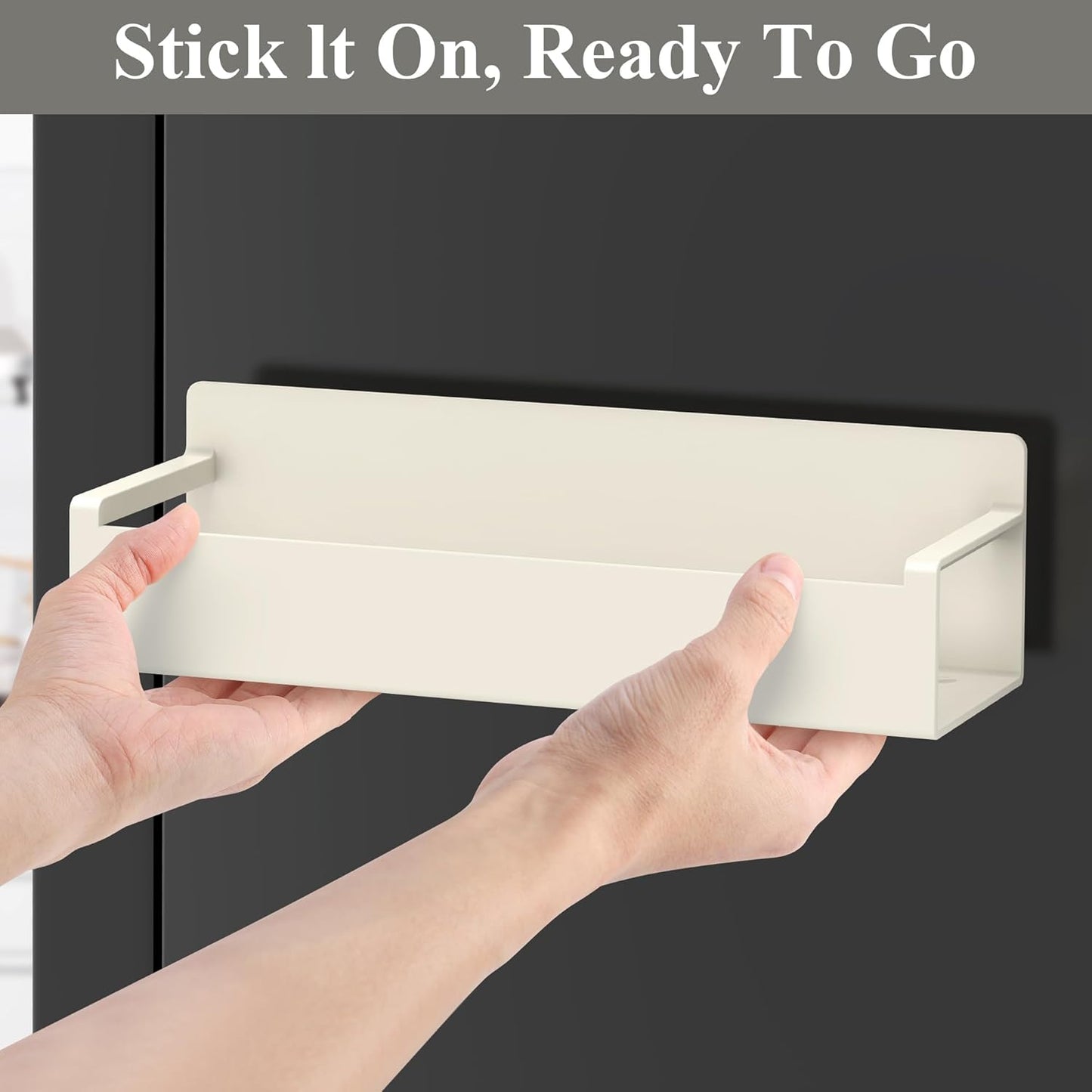 6 Pack Magnetic Spice Rack Organizer for Refrigerator and Oven, Cream White Fridge Organizers and Storage for Kitchen