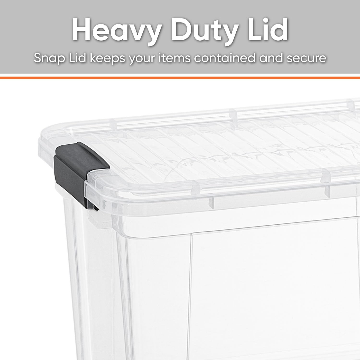 Superio Storage Bins with Lids- 8 Pack, 2.5 Qt Clear Boxes for Organizing, Stackable Plastic