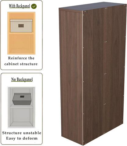 8-Cube Storage Shelf Bookcase - Wooden 4-Tier Floor Standing Open Bookshelf for Home and Office, Cuby Orgainzer, Walnut