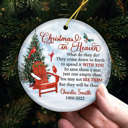 Pawfect House They Come Down to Earth to Spend Christmas with You, Personalized Christmas Memorial Sympathy Ornaments Gifts for Loss of Dad, Mom, Bereavement Gifts or Loss of Mother, Miscarriage Gift