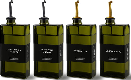 Olive Oil Dispenser Bottle for Kitchen 16.9oz, UV-Blocking Oil and Vinegar Dispenser Set, Leakproof