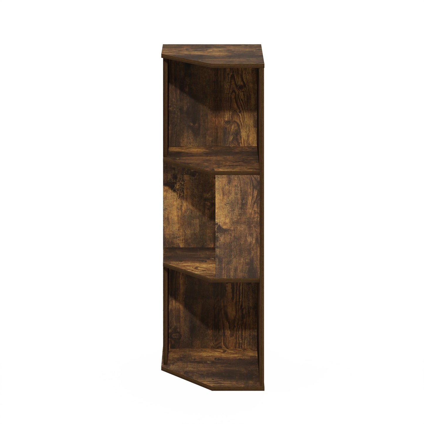 Furinno ECON Corner Shelf, 3-Tier Corner Book Shelf, Standing Storage Shelves, Cube Display Rack