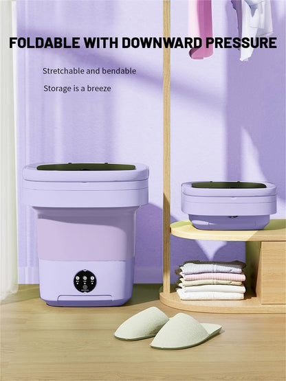 Portable Washing Machine, Mini Washer,16L Upgraded Large Capacity Foldable Washer.Deep Cleaning of Underwear, Baby Clothes and Other Small Clothes.Suitable for Apartments, Dormitories, Hotels.(Purple)