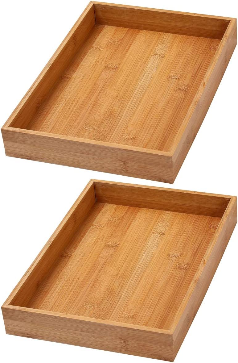 YBM Home Bamboo Drawer Organizer Storage Box for Kitchen Drawer, Junk Drawer, Office, Bedroom