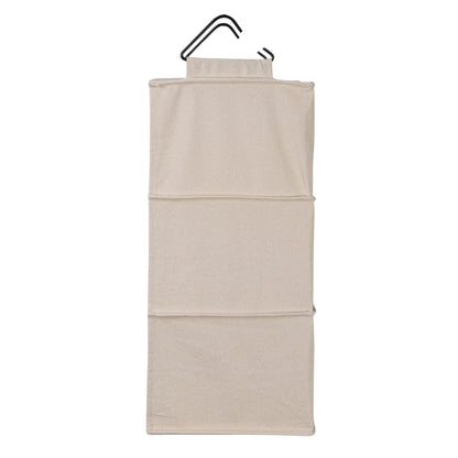 Household Essentials Cedarline 3-Shelf Hanging Closet Organizer, Heavy-Duty Cotton Canvas, Natural