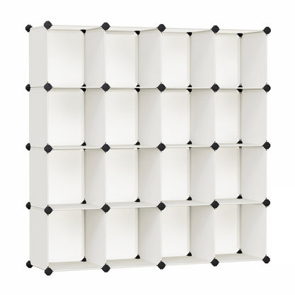 SONGMICS Cube Storage Organizer, Set of 16 Plastic Cubes, Book Shelf, Closet Organizers and