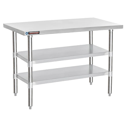 DuraSteel Food Prep Stainless Steel Table - 24 x 60 Inch Commercial Metal Workbench with Adjustable Under Shelf - NSF Certified - for Restaurant, Warehouse, Home, Kitchen, Garage