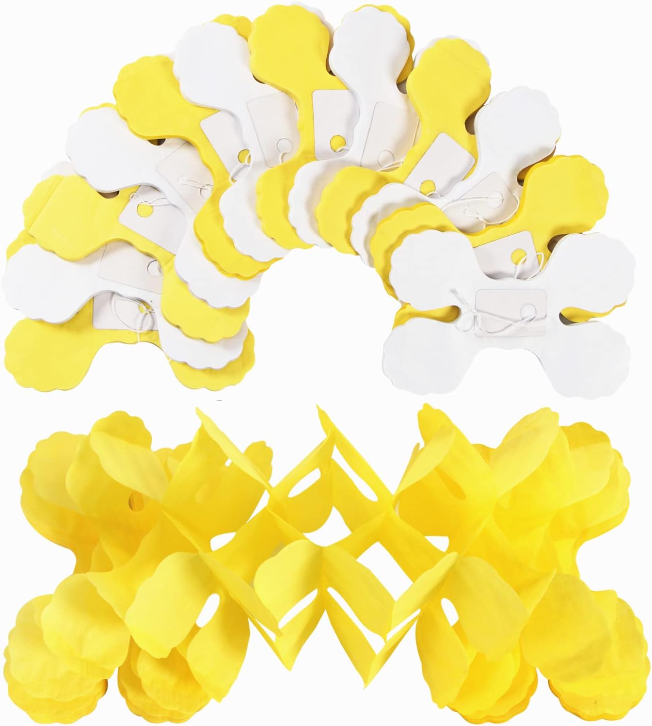 White-Yellow Party-Decorations Streamers Garland - 157Ft Four-Leaf Clover Hanging Banner,Wedding Bridal Baby Shower Birthday Sunflower Lemon Theme Decor Hugtmr