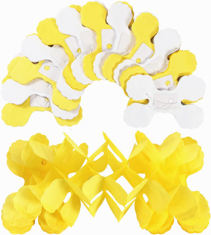 White-Yellow Party-Decorations Streamers Garland - 157Ft Four-Leaf Clover Hanging Banner,Wedding Bridal Baby Shower Birthday Sunflower Lemon Theme Decor Hugtmr
