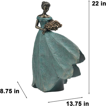 Guichifun Fairy Statue Collection Home Decoration - 22IN Leaf Angel Girls Resin Large Home Decor for Outside or Inside Rustic Garden Outdoor Yard Fantasy Figurines Gift 13.75 x 8.75 x 22 Inch