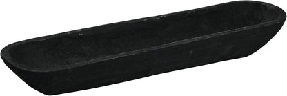 Creative Co-Op Decorative Paulownia Wood Bowl, Black