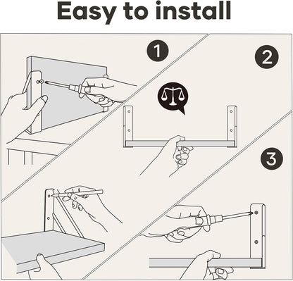 BAYKA Wall Shelves for Bedroom Decor, Floating Wall Shelves for Living Room Kitchen Storage, Wall Mounted Rustic Wood Floating Shelves for Kids Books, Corner Shelves for Bathroom, Office(Set of 3)