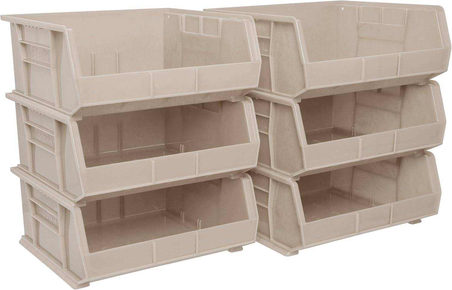 Akro-Mils 30235 AkroBins Plastic Storage Bins, 11"x11"x5", Stone, 6-Pack