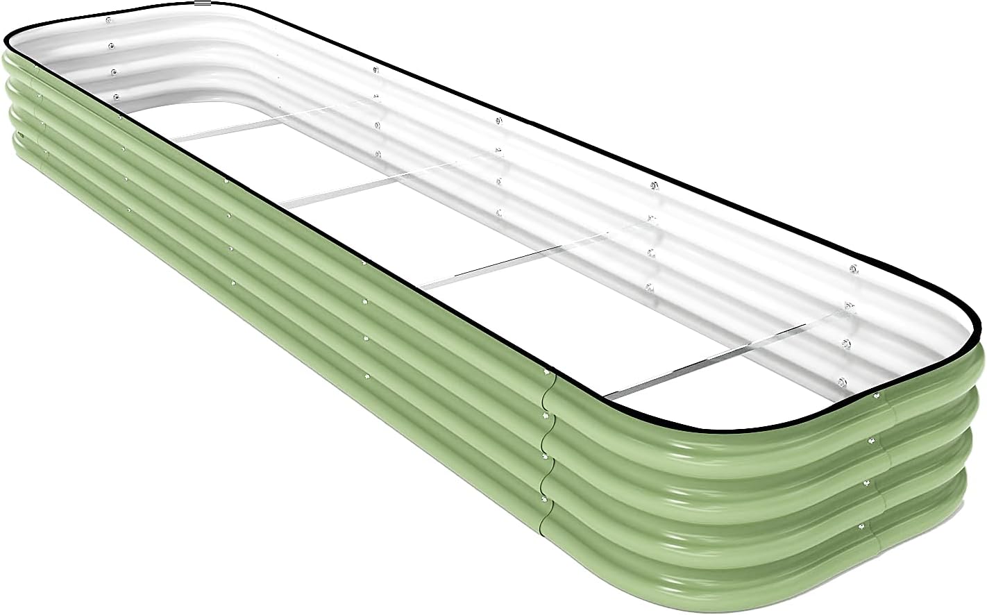 DaisyVibe Raised Garden Bed Kit, Planter Raised Garden Boxes Outdoor, Oval Large Metal Raised Garden Beds for Vegetables Flowers (Green, 8ftx2ftx1ft)