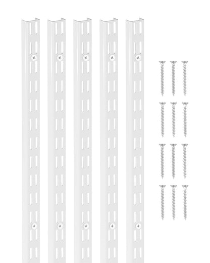 VEVOR Shelf Pilaster, 60-inch 5 Pack, Dual Track Upright Wall Shelving System, Heavy Duty Support