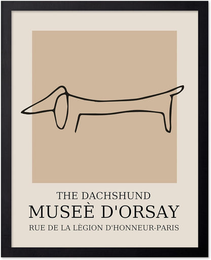 Poster Master Vintage Poster - Retro Dachshund Print - Dog Art - Line Drawing - Sketch Art - Gift for Boys, Girls & Animal Lover - Decor for Kid's Room or Nursery - 8x10 UNFRAMED Wall Art