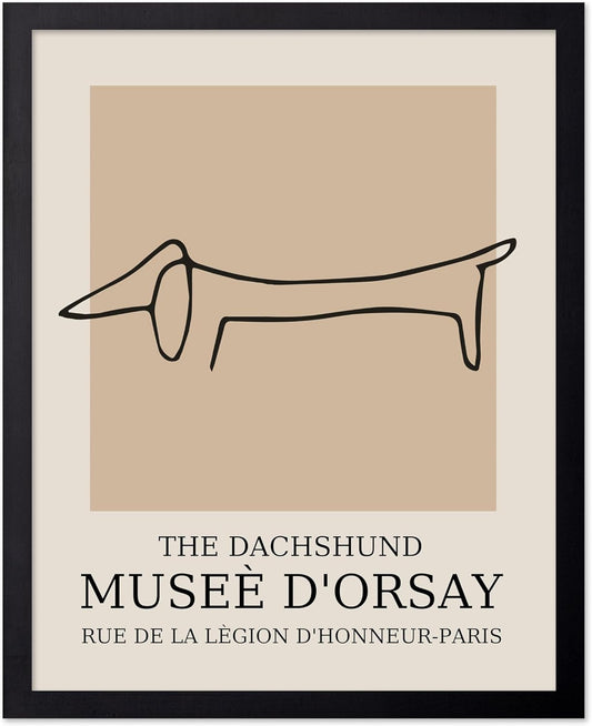 Poster Master Vintage Poster - Retro Dachshund Print - Dog Art - Line Drawing - Sketch Art - Gift for Boys, Girls & Animal Lover - Decor for Kid's Room or Nursery - 8x10 UNFRAMED Wall Art