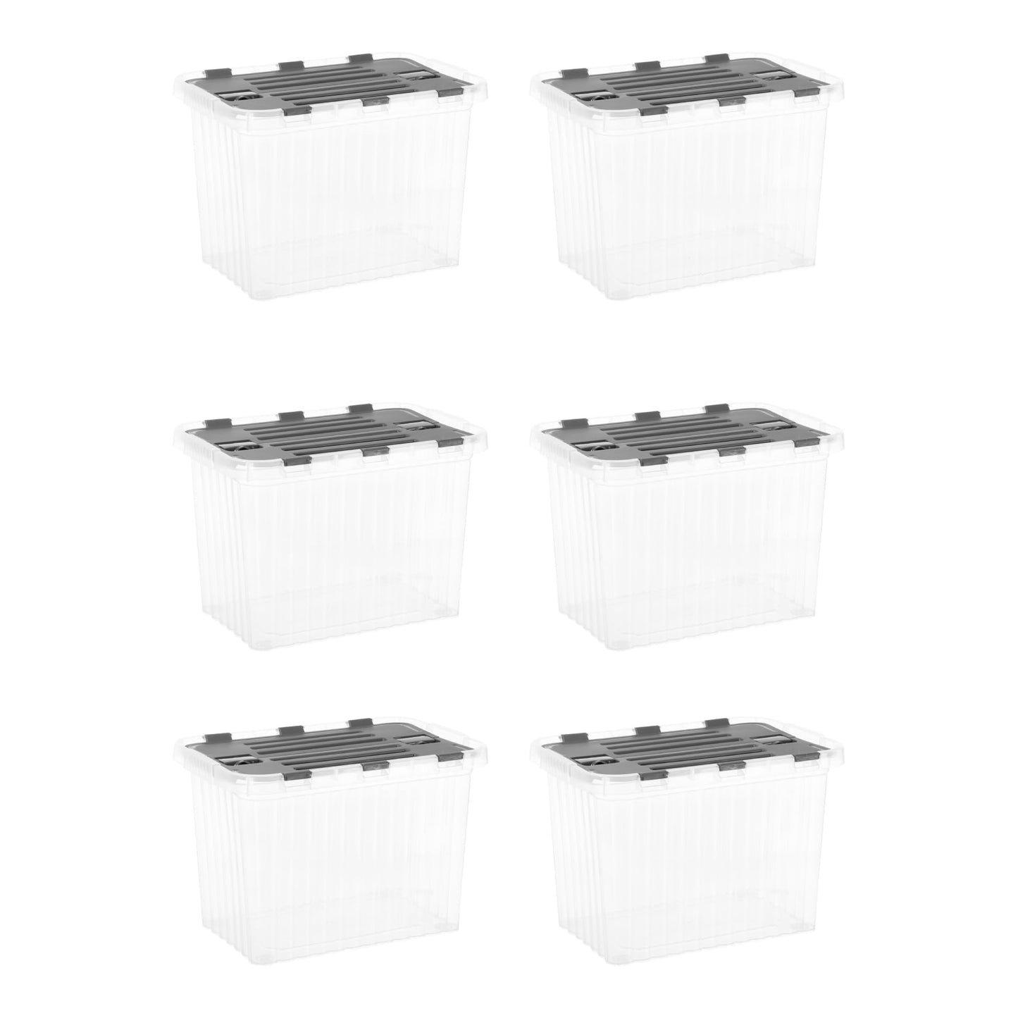 Superio 6-Pack Clear Storage Bins with Lids (15"x10"x10.25") - Stackable Plastic Containers