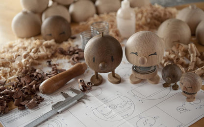 Hoptimist Bimble Whimsical Elegance in a Playful Figure, Adding Joyful Character to Your Space Scandinavian Design - Large Oak, 4.72 x 5.91 x 4.33 inches