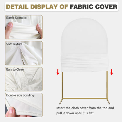 Arch Backdrop Stand and Cover Set, 3 Metal Balloon Arch Backdrop 7.2ft 6.6ft 6ft, Gold Arched Stand Frame for Wedding, Parties,Birthday, Backdrop Decorations (White,7.2ft+6.6ft+6ft)