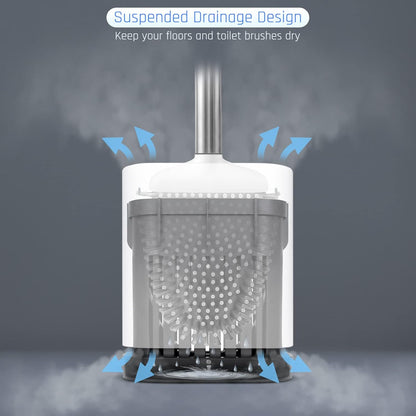 Sellemer Toilet Brush and Holder Set for Bathroom, Flexible Toilet Bowl Brush Head with Silicone Bristles, Compact Size for Storage and Organization, Ventilation Slots Base (4 Pack, Multicolor)