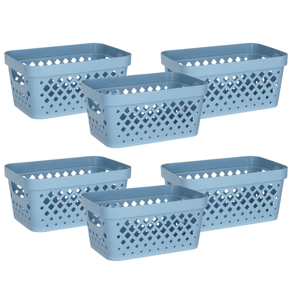 Glad Plastic Baskets for Organizing, Set of 6 | Pantry Storage for Under Counter, Linen Closet, and