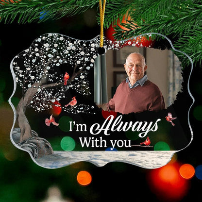 Pawfect House Custom Photo Acrylic Ornament, Personalized Christmas Sympathy Memorial Gift for Loss of Mom, Dad, I'm Wherever You Go, Bereavement Gifts for Loss of Father, Christmas Tree Ornaments