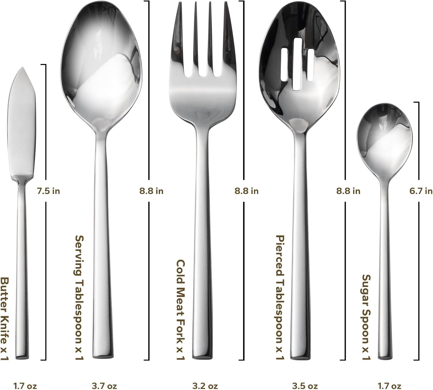 Alata Potter 65-Piece Forged Silverware Set, Service for 12 ??Premium Stainless Steel Flatware Set, Modern Design with Satin Finish, Ideal for Home, Kitchen, Party, Camping