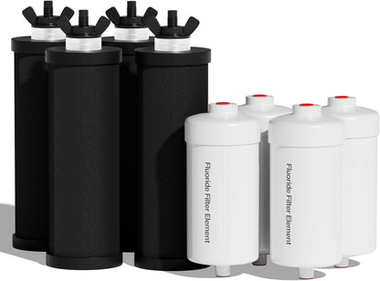 Purewell 8-Stage PF-3&FL-2 Purification Elements Set, Replacement Filters for ProOne® and Berkey® Filters, ProOne® Big+ or Berkey® Big+ Water Filter System and Purewell System (8 Pack, K Series)