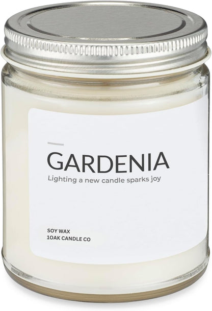 1OAK Soy Wax Scented Candles (Gardenia) - Long Burning Premium Hand-Poured (7oz.)