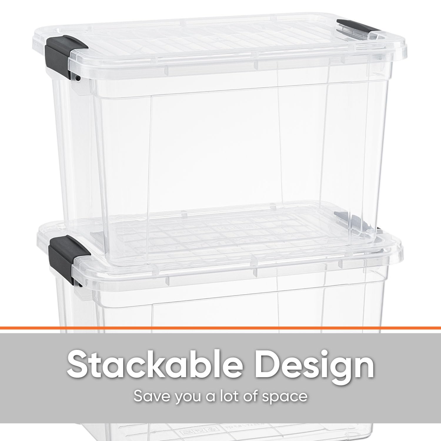Superio Clear Storage Boxes with Lids, 8.75 Quart Plastic Container Bins for Organizing, Stackable