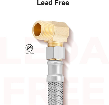 Roastove Universal Dishwasher Installation Kit,6 Ft Stainless Steel Dishwasher Hose,Burst Proof Water Supply Line with 3/8" Compression Connections,With a 6 feet drain hose and a clamp, one set