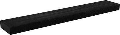 joelsantiques - 42 Inch Wooden Floating Shelves for Wall - 42x6x2 in - Made of Natural Wood - Long Heavy Duty Rustic Wall Shelves for Bedroom - Perfect for Living Room, Kitchen - Black