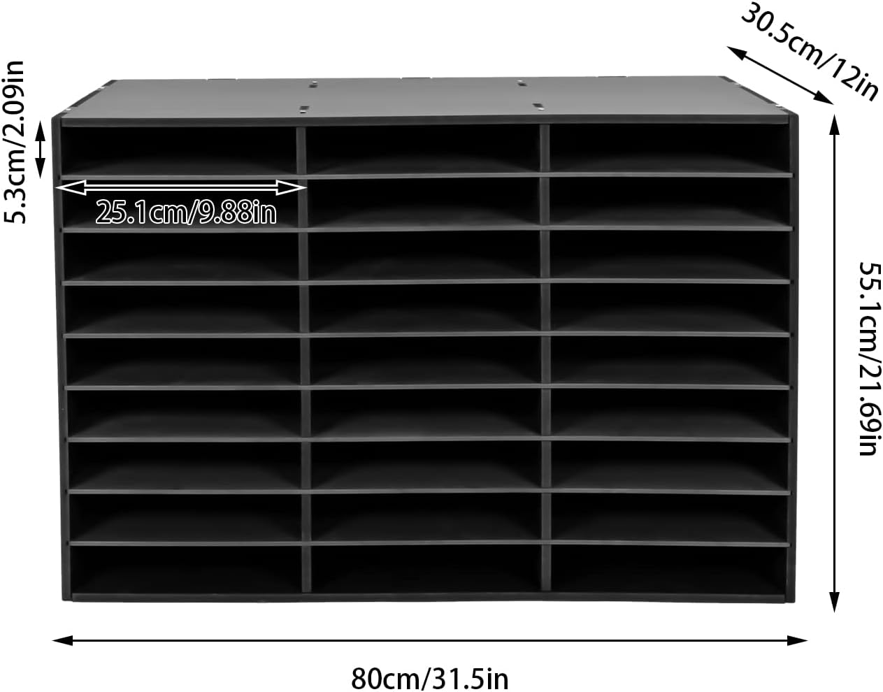 Literature Organizer 27 Slots Compartments Desktop File Sorter Mail Center Paper Storage Cabinet Home & Office Mailbox School Classroom Keepers