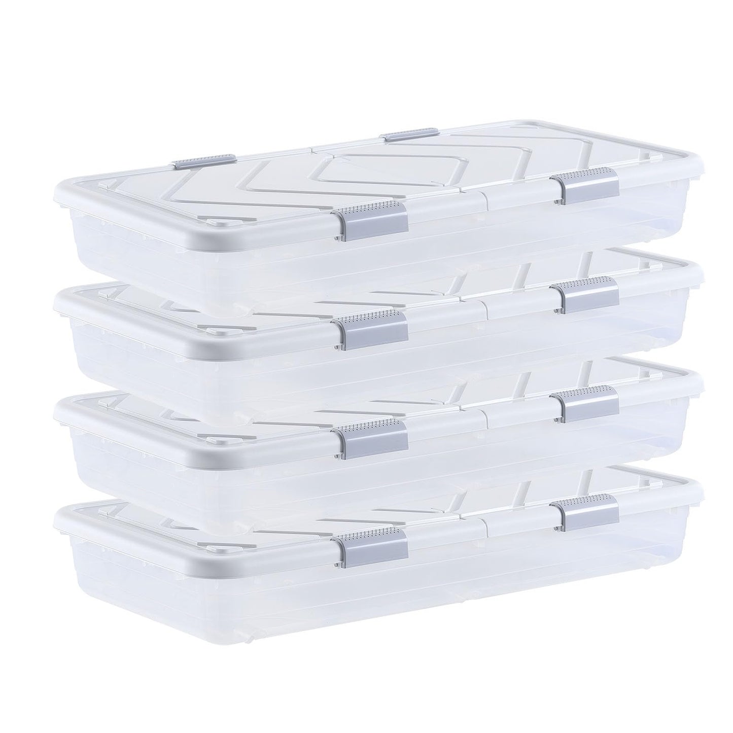 VEVOR Under Bed Storage with Wheels, 31.7 x 15.6 x 6.9 inch Underbed Containers, Underbed Shoes
