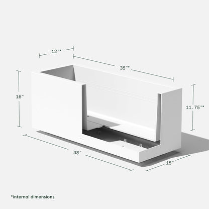 Veradek Block Series Long Box Planter - Large Rectangular Planter for Indoor or Outdoor Patio/Porch | Durable All-Weather Use with Drainage Holes | Modern Décor for Tall Plants, Flowers or Shrubs