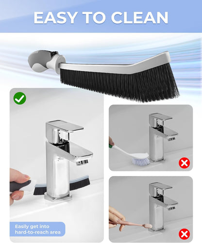 Crevice Cleaning Brushes, Scrub Brush for Hard to Reach Small Space, Home Essentials, Cleaning Supplies, Cleaning Tools for Household Use, Bathroom, Shower, Kitchen, Toilet, Window (3, Green)