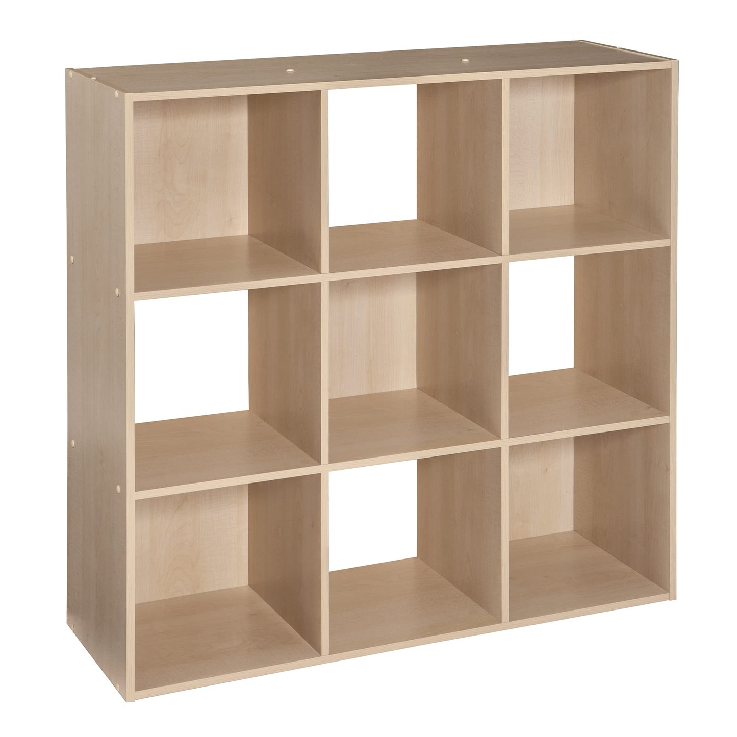 ClosetMaid Cubeicals 9 Cube Storage Shelf Organizer Bookshelf, Square Shape, Easy Assembly - Birch