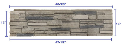 OTECKO 6-Pack Faux Stone Wall Panel 48 in x 13 in x 2 in Stacked Stone High Density Polyurethane Wall Siding Panels 24 sq ft, Easy Install, Interior/Exterior Arizona Trail (Light Gray)