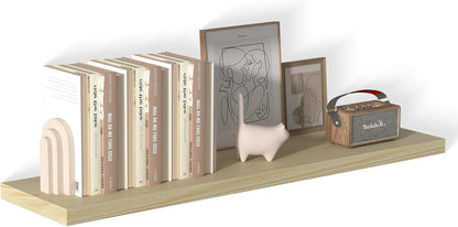 48 Inch Floating Shelf 1 Pack Large Floating Shelves for Wall No Drilling Accessories Included Deep Wall Shelves for Living Room Kitchen Farmhouse 48" W x 12" D x 1.2" Oak