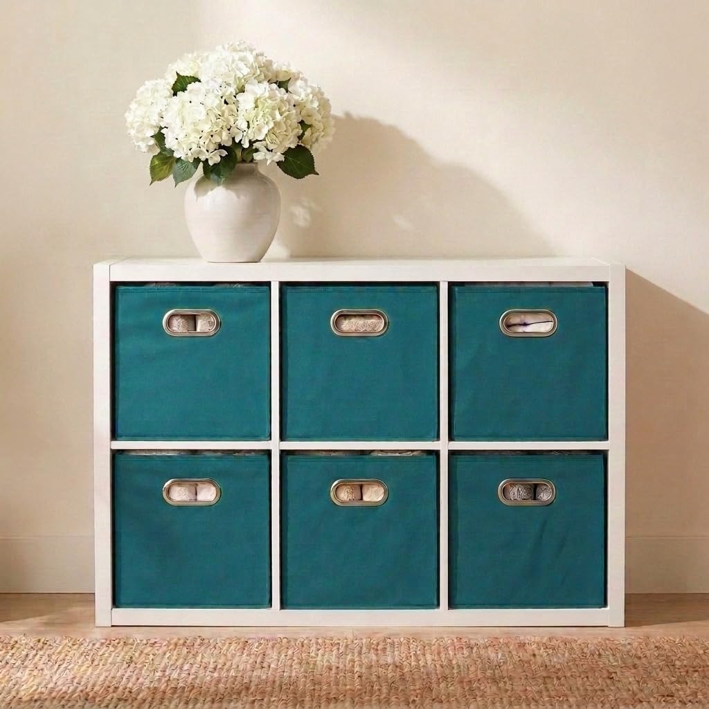 Household Essentials Fabric Storage Bins in Strong Poly‑Woven Fabric, Sturdy Chipboard Sides