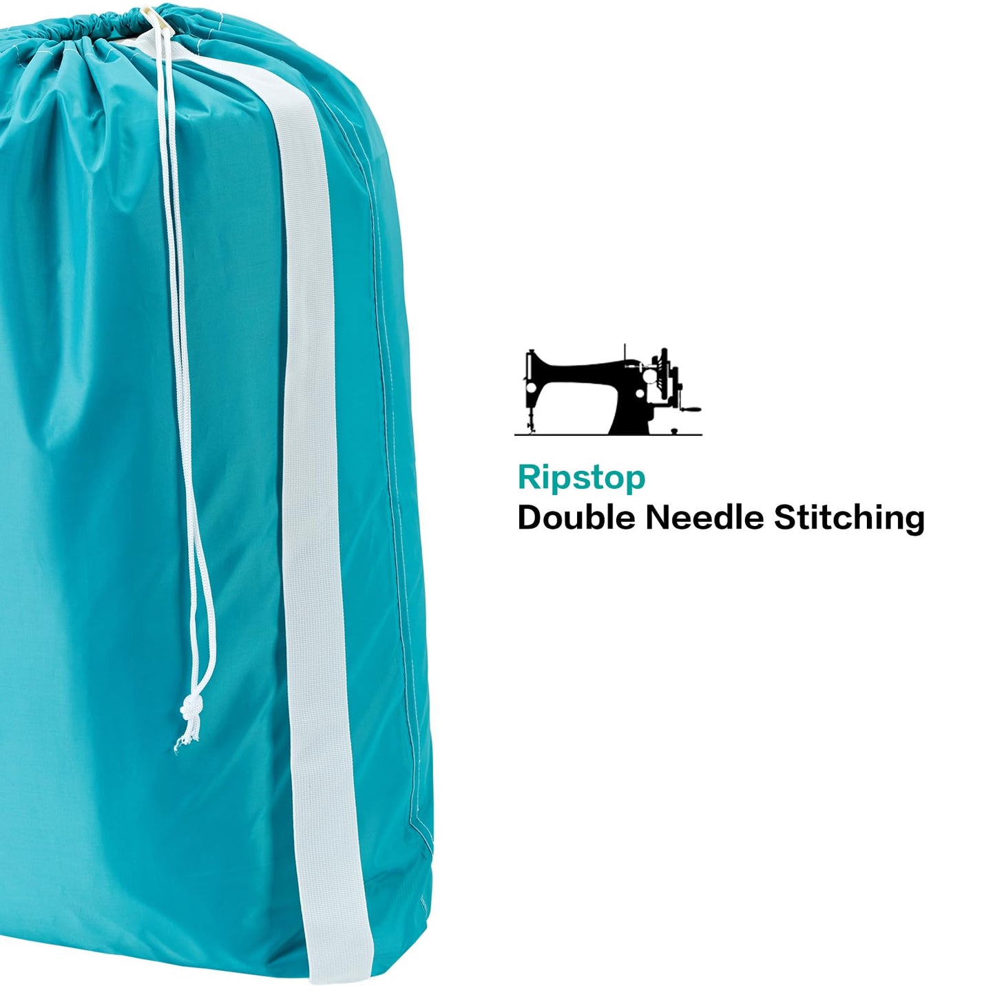 HOMEST 2 Pack XL Nylon Laundry Bag with Strap, Large Dirty Garments Organizer, Easy Fit a Hamper or