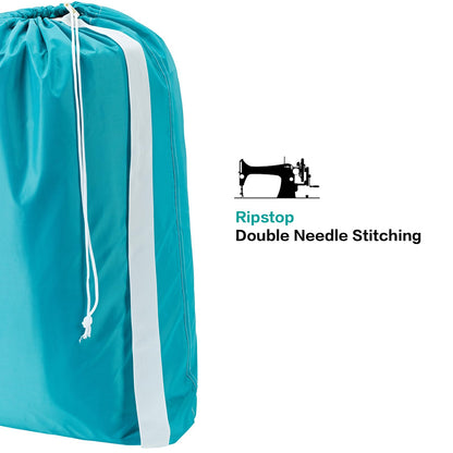 HOMEST 2 Pack XL Nylon Laundry Bag with Strap, Large Dirty Garments Organizer, Easy Fit a Hamper or