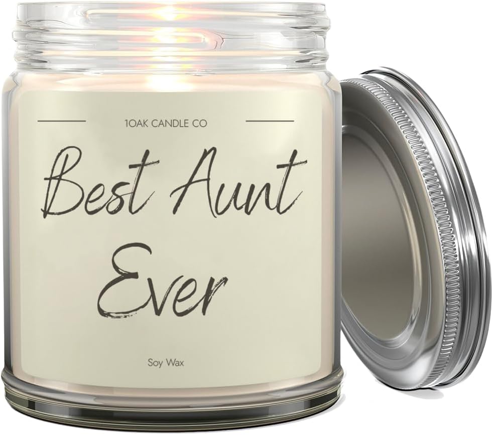 1OAK Vanilla Scented Candles - Aunt Candle - Best Aunt Gifts for Christmas from Niece, Nephew - Best Auntie Ever Gifts for Women
