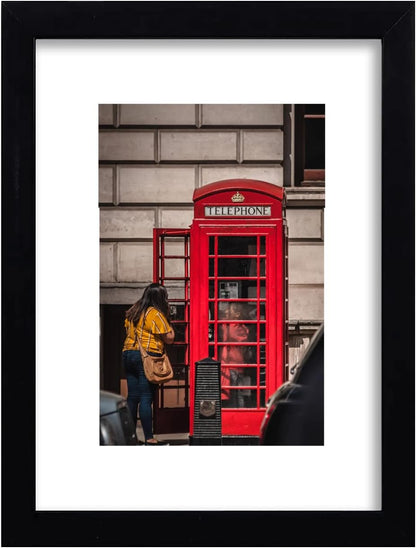 11x14 Picture Frame Set of 6, Display Pictures 8x10 with Mat or 11x14 Without Mat for Wall Mounting,Black