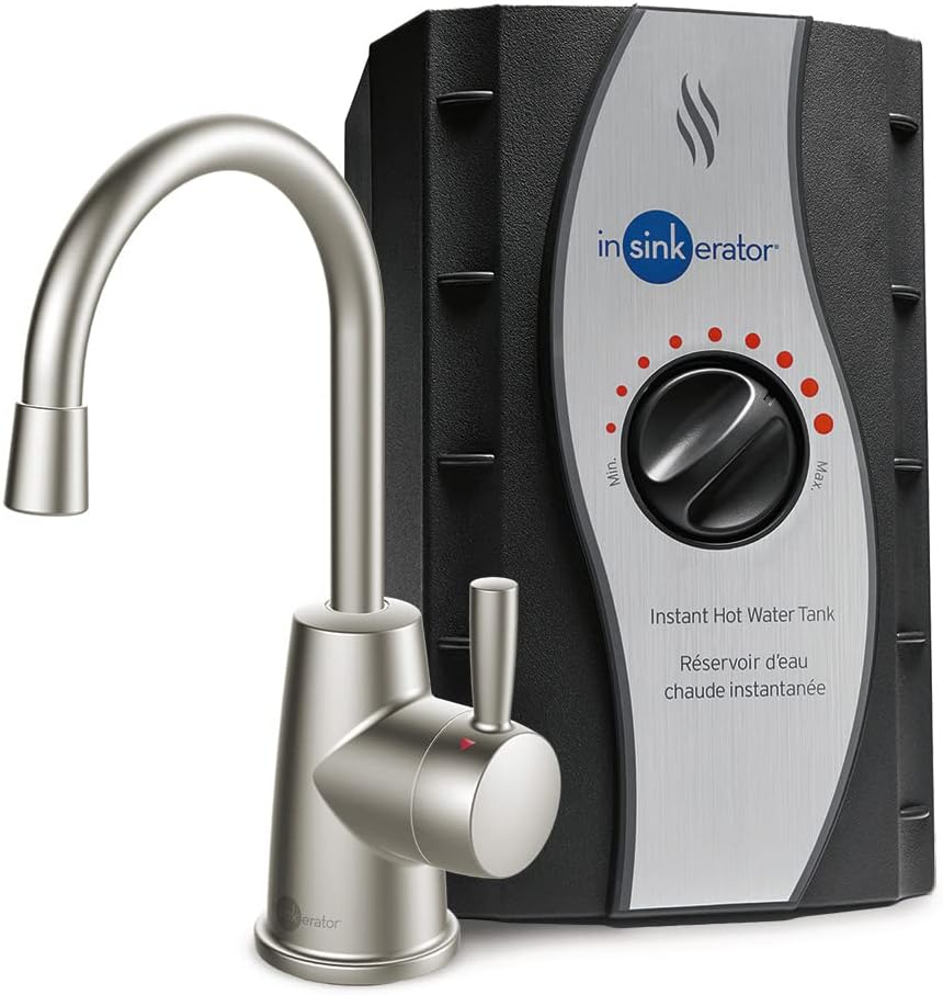 InSinkErator HOT250 Instant Hot Water Dispenser System, Single-Handle Faucet & F-2000S Premium Under Sink Water Filtration System for Instant Hot and Cold Water Dispenser System